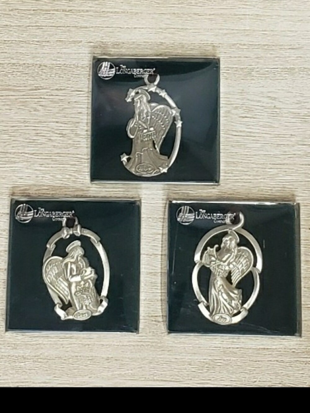 Longaberger Angel Pewter Ornaments Joy HOPE & LOVE